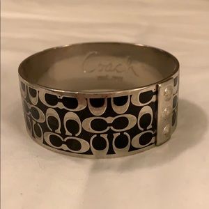 Coach black & silver bangle
